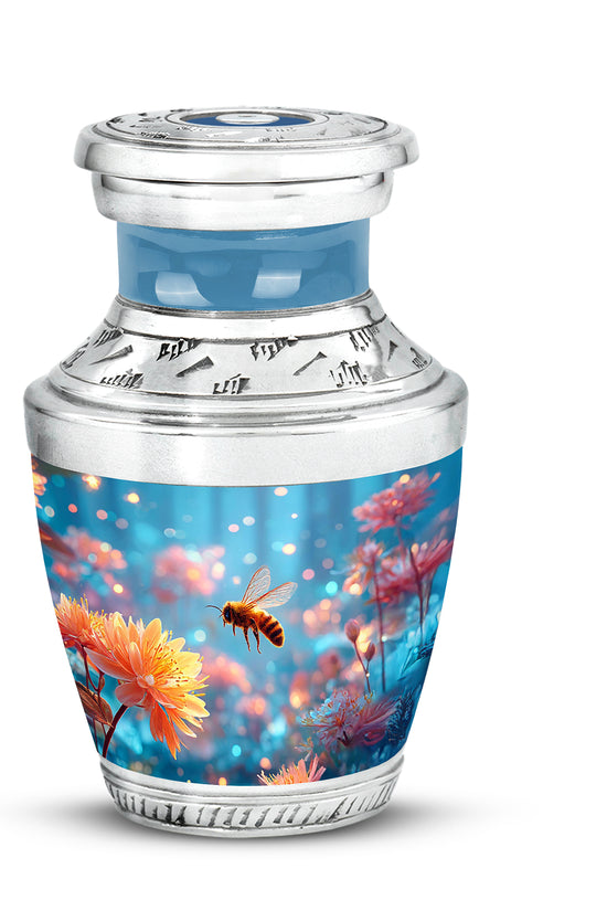 Timeless Blue Bee Cremation Urn for Ashes - 10-inch, 200 cu in - Karyliz