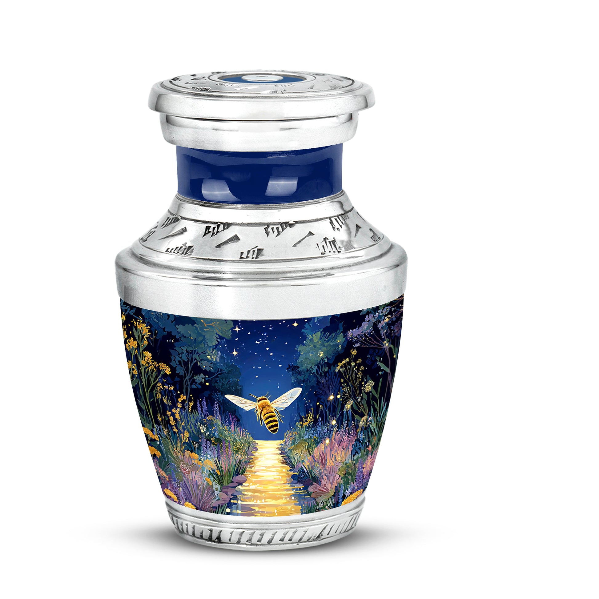 Harmonious Bee Cremation Urns for Human Ashes - Blue 10-inch - Karyliz