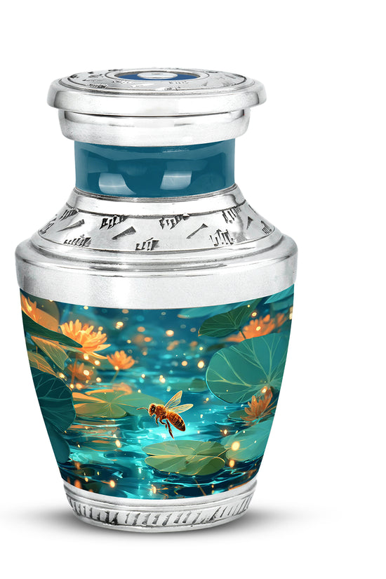 Personalized Teal Bee Cremation Urns for Ashes - Enchanting 10-inch - Karyliz