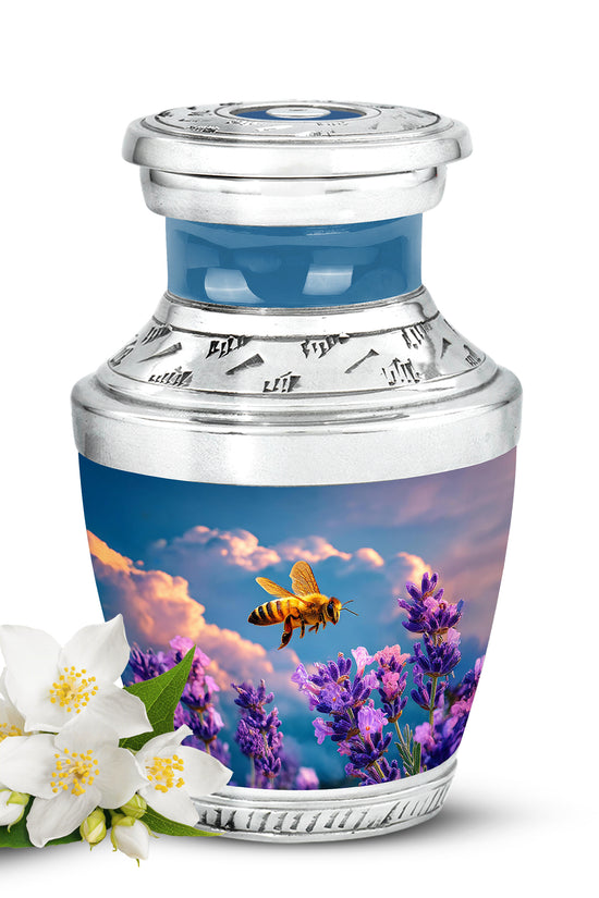 Distinguished Blue Bee Cremation Urn for Ashes - 10-inch, 200 cu in - Karyliz