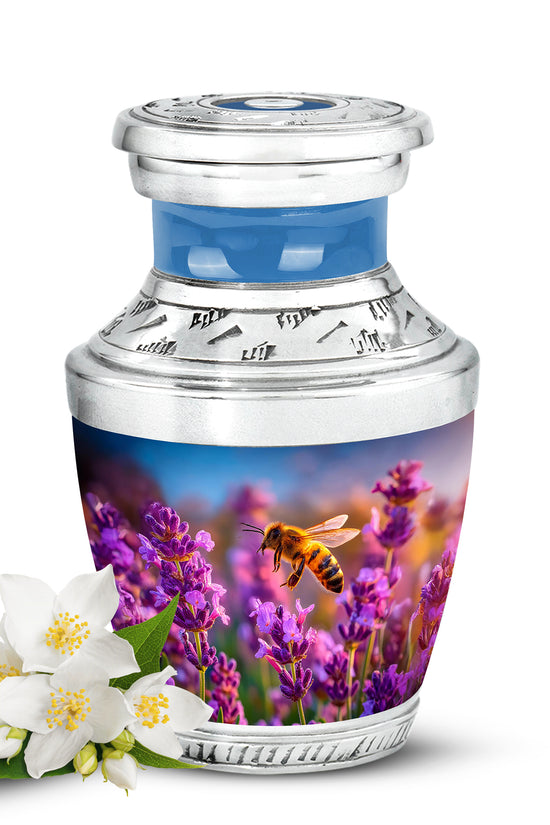Blue Sacred Bee Cremation Urns for Human Ashes - 10-inch, 200 cu in - Karyliz