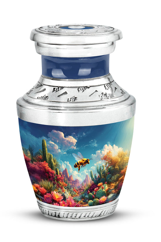 Everlasting Blue Bee Passage Urn for Human Ashes - 10-inch, 200 cu in - Karyliz