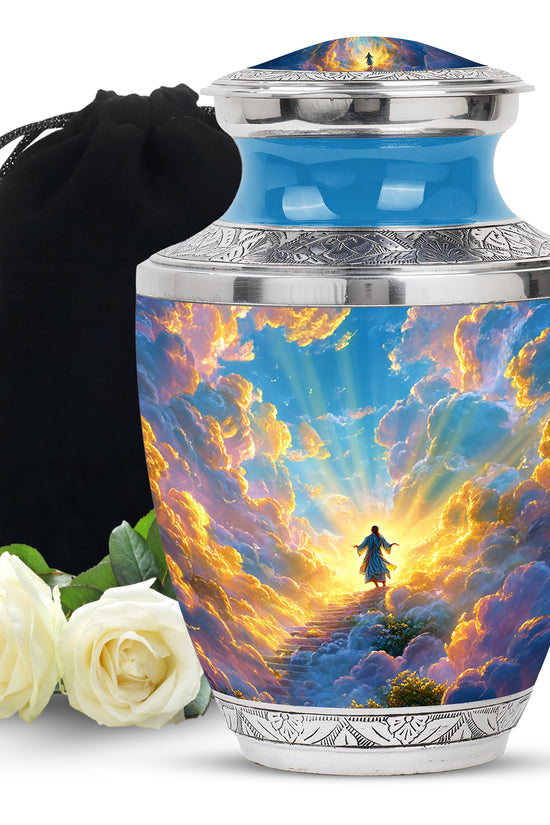 Jesus Funeral Urn - Heaven Path Theme Cremation Urn For Burial