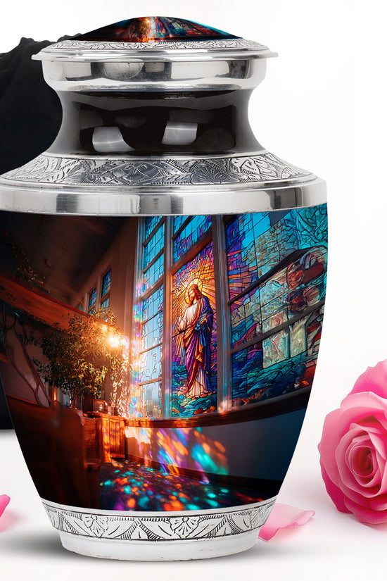 Beautiful Church Memorial Urn - Divine Heaven Light Urn For Burial