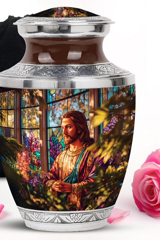 Jesus Portrait Cremation Urn - Funeral Urn For Men & Women