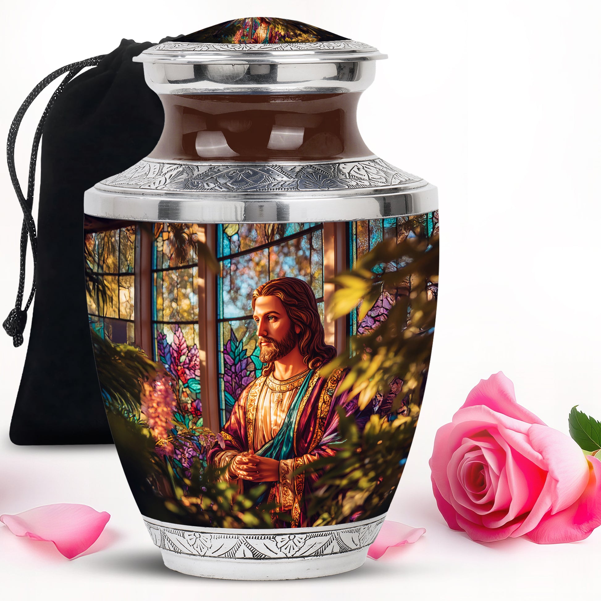 Jesus Portrait Cremation Urn - Funeral Urn For Men & Women