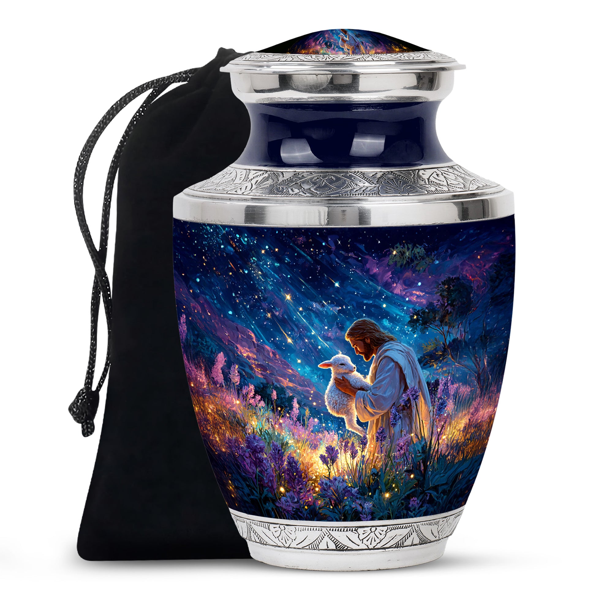 Spiritual Jesus Funeral Urn - Christian Memorial Urn For Loved Ones