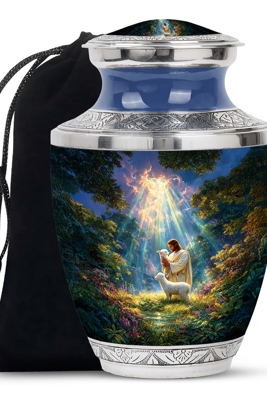 Jesus Cremation Urn - Heavenly Light Memorial Urn For Loved Ones