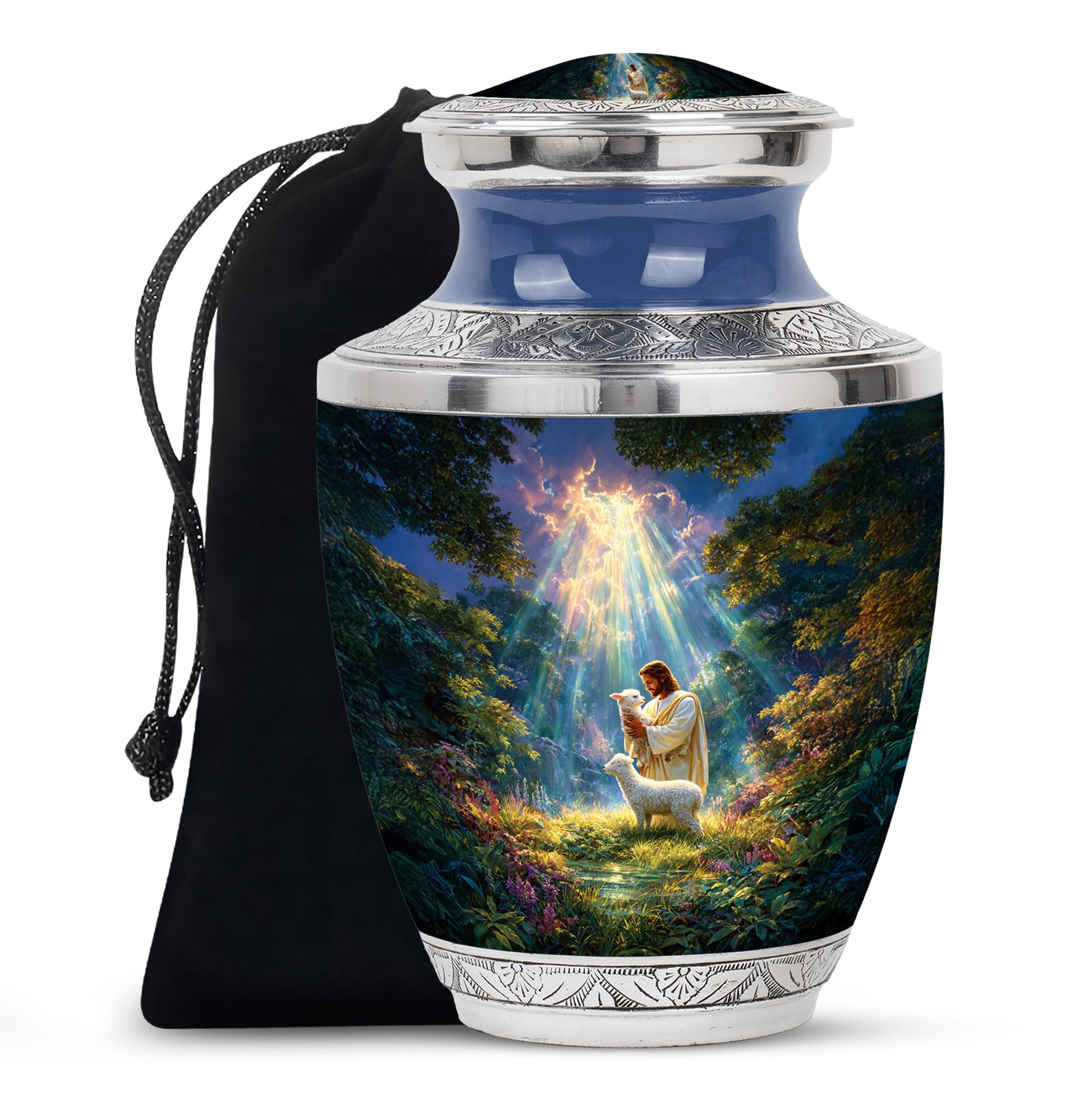 Jesus Cremation Urn - Heavenly Light Memorial Urn For Loved Ones