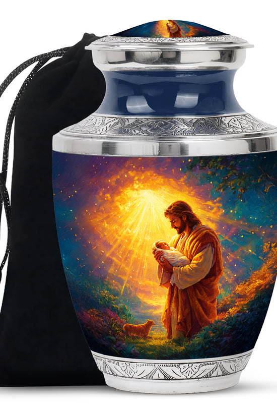 Loving Jesus Funeral Urn - Divine Light Cremation Urn For Adult Ashes