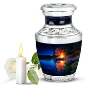 Personalized Blue Campfire Cremation Urns for Ashes - Peaceful 10-inch - Karyliz