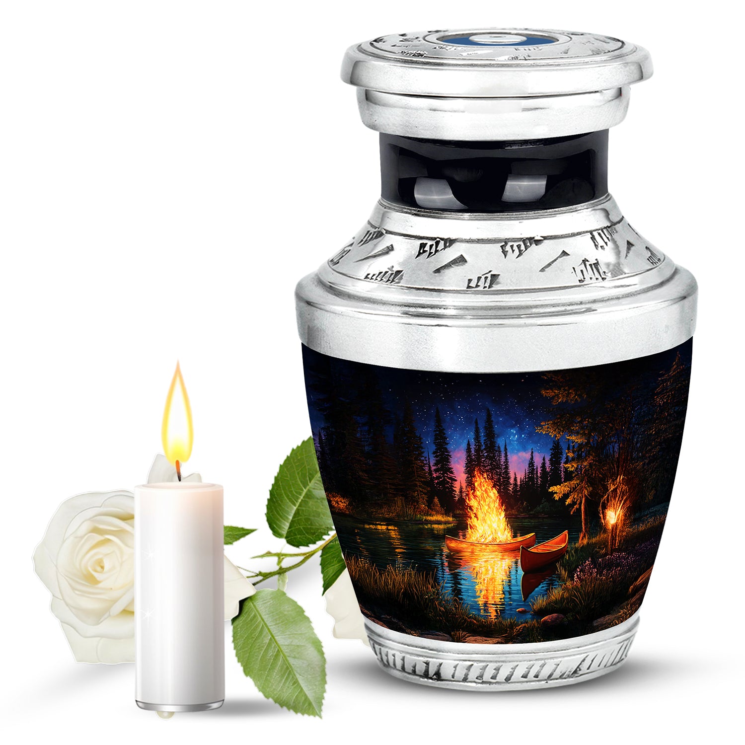 Hallowed Campfire Cremation Urns for Human Ashes - Black 10-inch - Karyliz