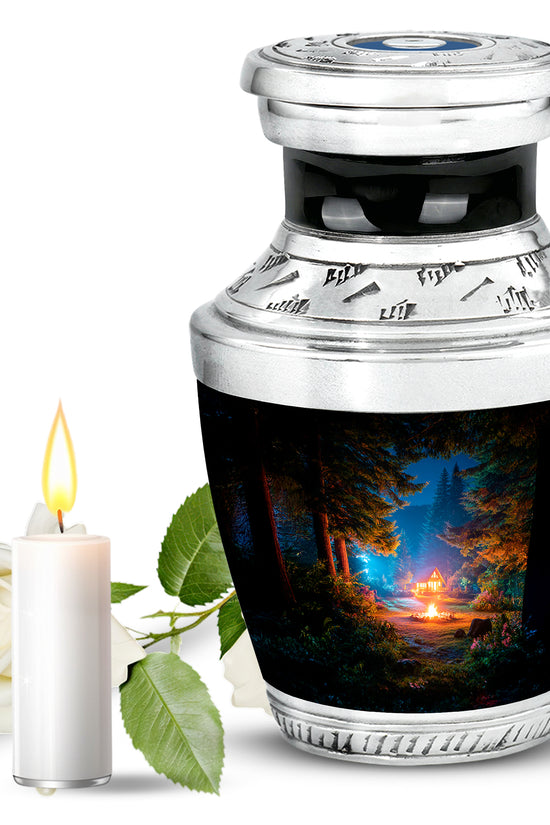 Timeless Black Campfire Cremation Urn for Ashes - 10-inch, 200 cu in - Karyliz