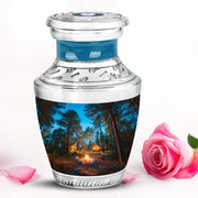 Personalized Refined Campfire Cremation Urns - Blue 10-inch, 200 cu in - Karyliz