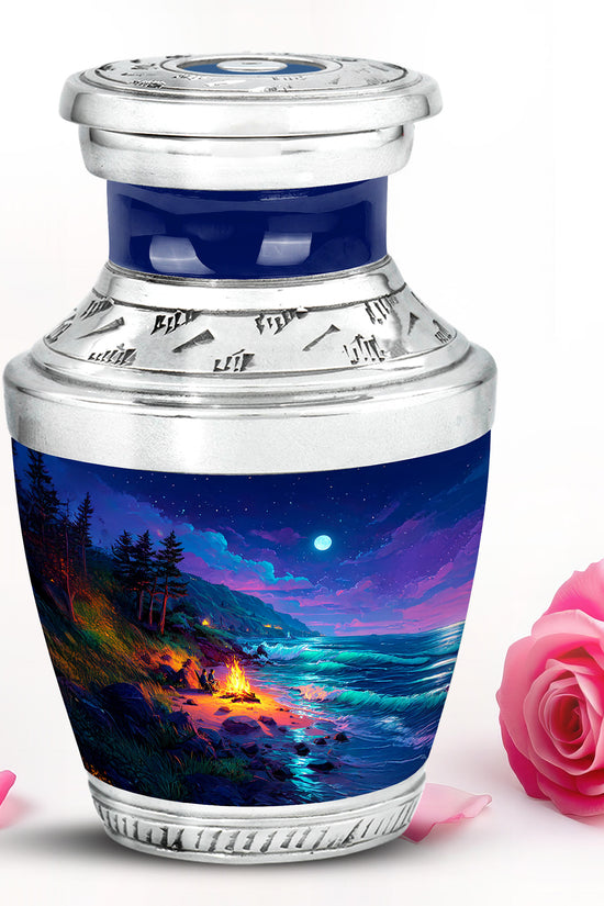 Illustrious Campfire Memorial Cremation Urns - Blue 10-inch, 200 cu in - Karyliz