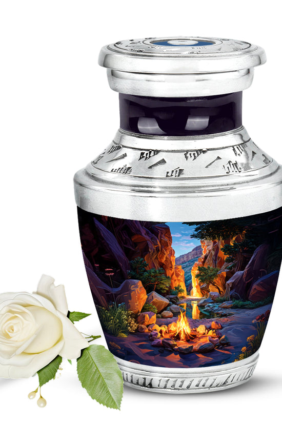 Divine Blue Campfire Cremation Urn for Ashes - 10-inch, 200 cu in - Karyliz
