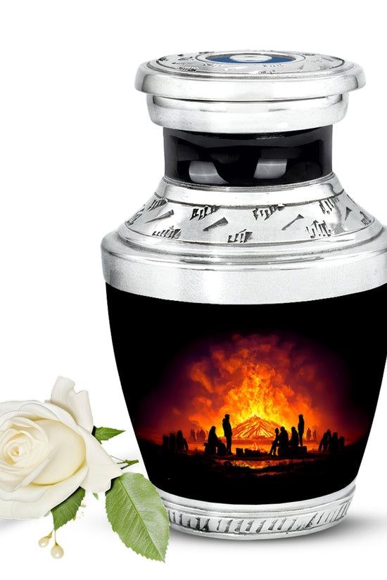Black Campfire Cremation Urns - Opulent Sentinel 10-inch, 200 cu in - Karyliz