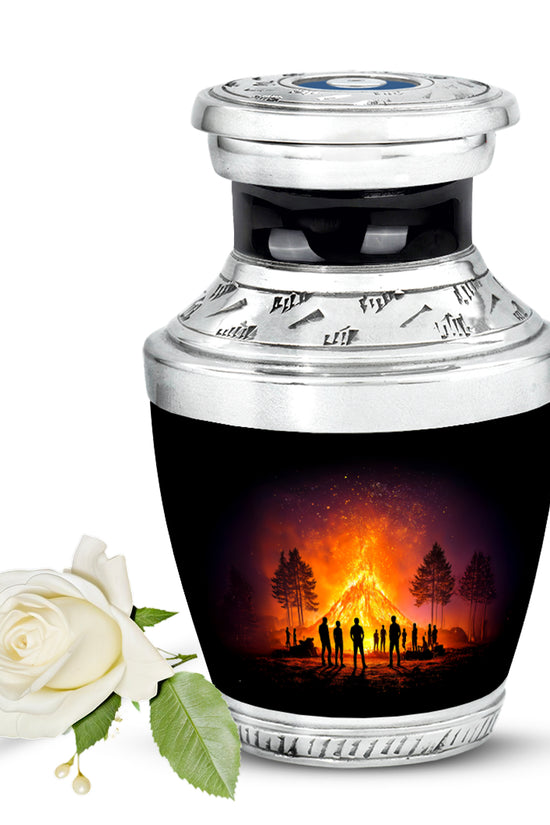 Black Campfire Memorial Cremation Urns for Human Ashes - 10-inch, 200 cu in - Karyliz
