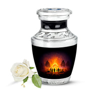 Black Campfire Memorial Cremation Urns for Human Ashes - 10-inch, 200 cu in - Karyliz