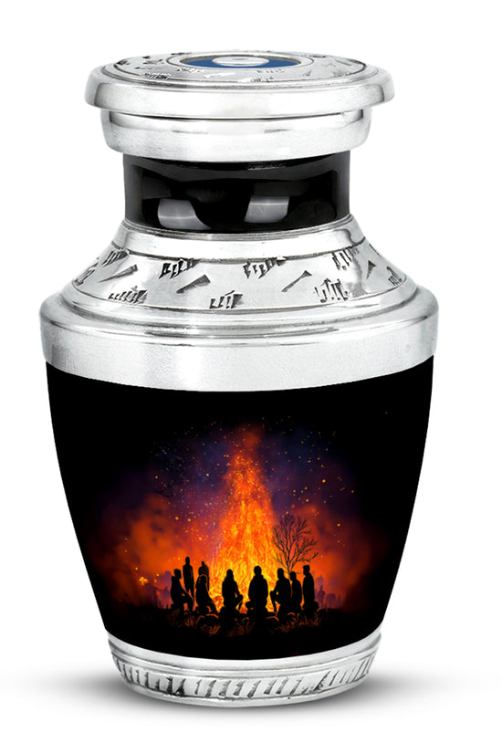 Black Exquisite Campfire Memorial Urn for Ashes - 10-inch, 200 cu in - Karyliz