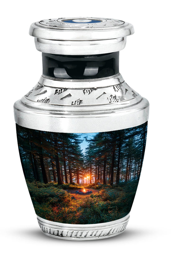 Dignified Blue Campfire Cremation Urn for Ashes - 10-inch, 200 cu in - Karyliz