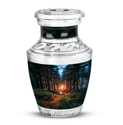 Dignified Blue Campfire Cremation Urn for Ashes - 10-inch, 200 cu in - Karyliz