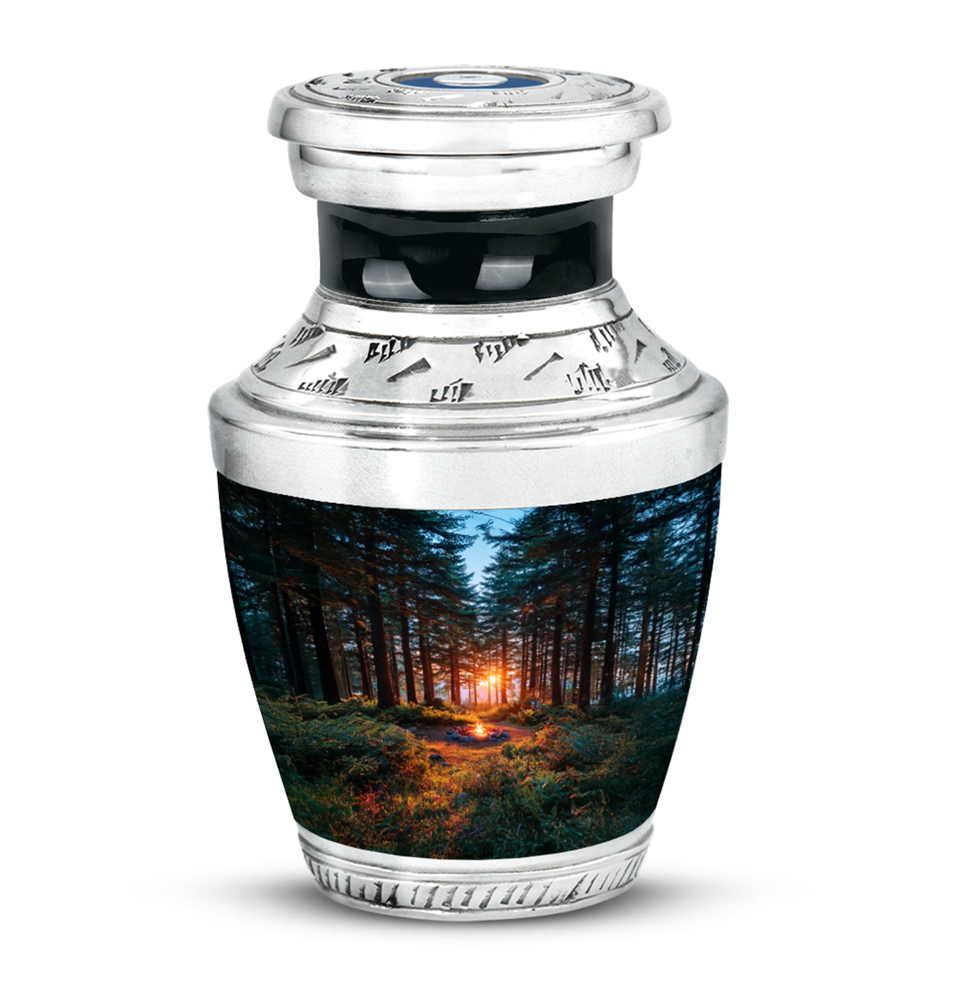 Dignified Blue Campfire Cremation Urn for Ashes - 10-inch, 200 cu in - Karyliz