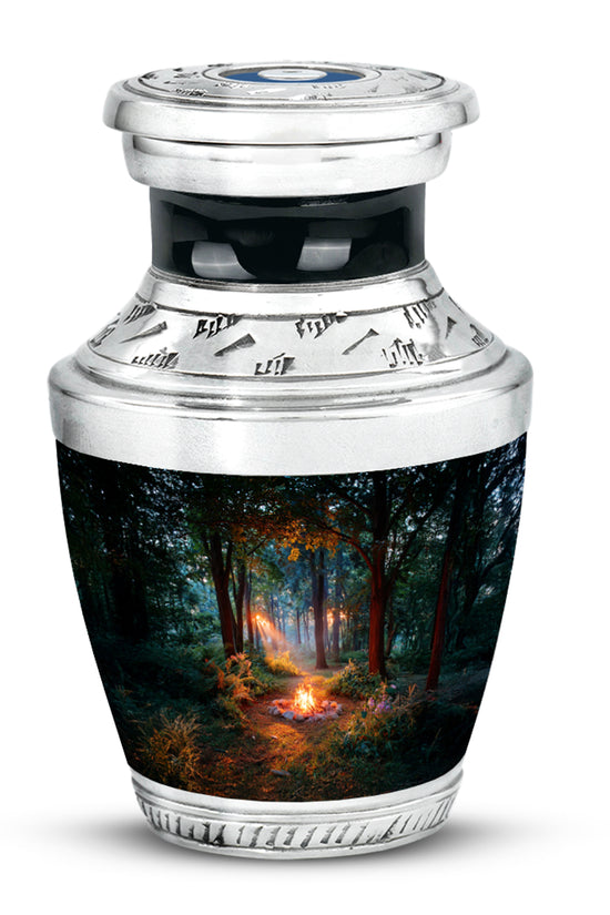 Black Resounding Campfire Memorial Urn for Ashes - 10-inch, 200 cu in - Karyliz