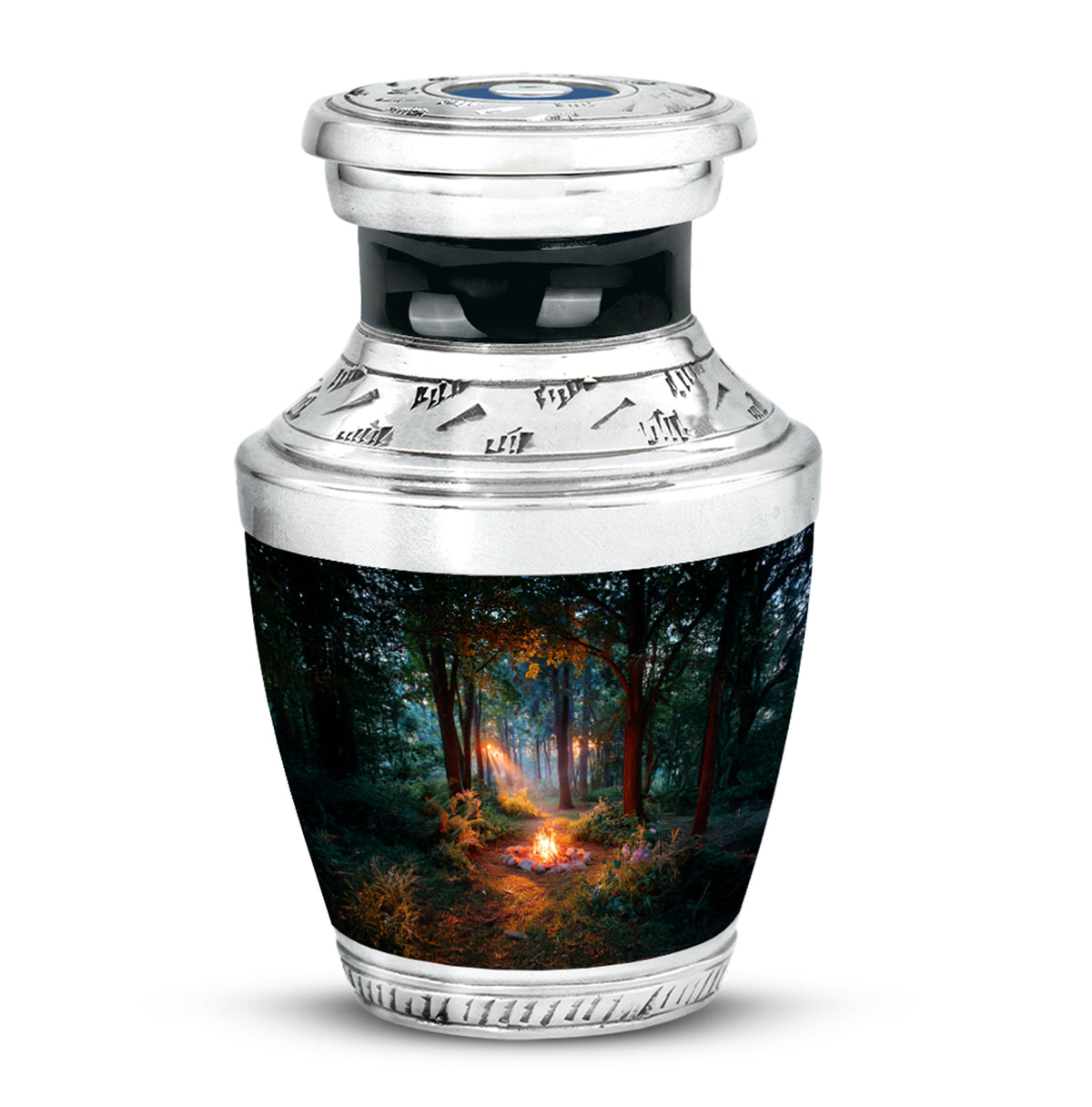 Black Resounding Campfire Memorial Urn for Ashes - 10-inch, 200 cu in - Karyliz