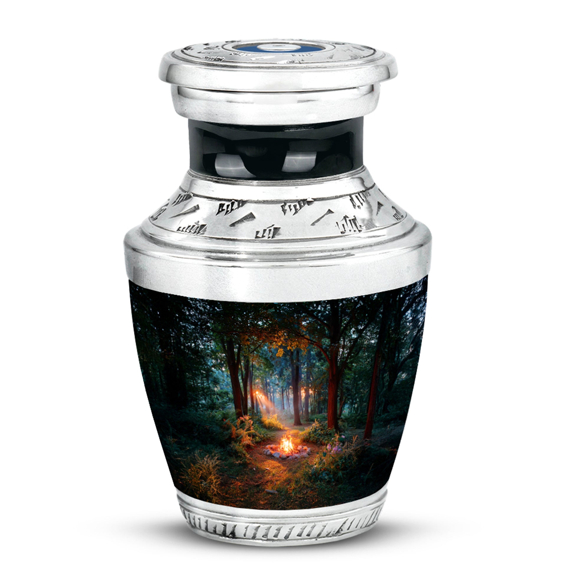 Black Resounding Campfire Memorial Urn for Ashes - 10-inch, 200 cu in - Karyliz