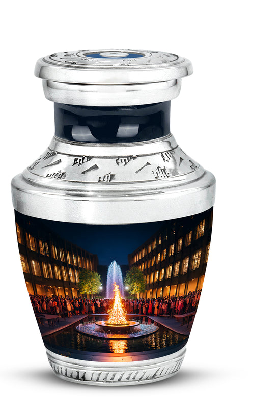 Black Campfire Embrace Cremation Urns for Human Ashes - 10-inch, 200 cu in - Karyliz