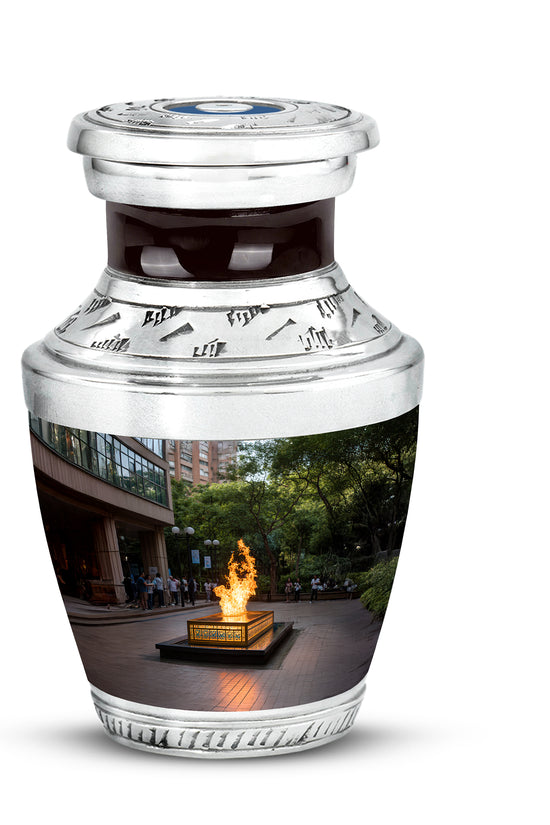 Graceful Black Campfire Solace Urn for Human Ashes - 10-inch, 200 cu in - Karyliz