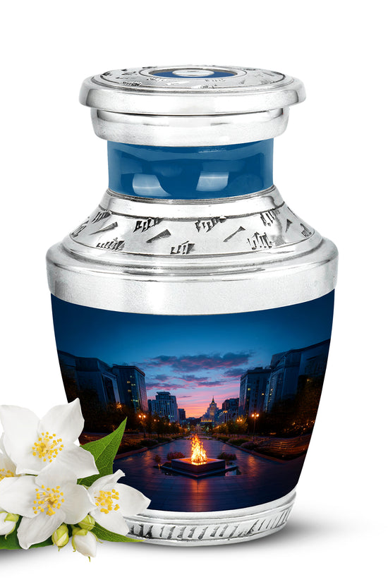 Sublime Campfire Cremation Urns for Human Ashes - Blue 10-inch - Karyliz