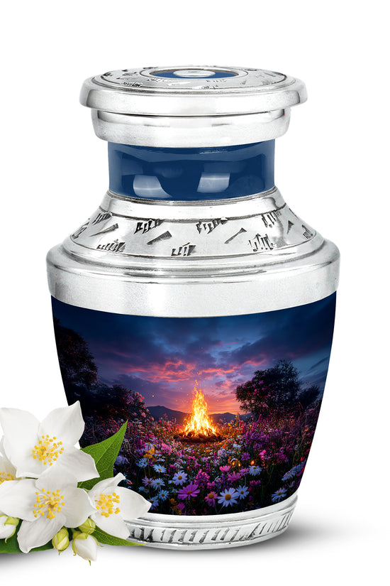 Blue Campfire Celebration Cremation Urns for Human Ashes - 10-inch, 200 cu in - Karyliz