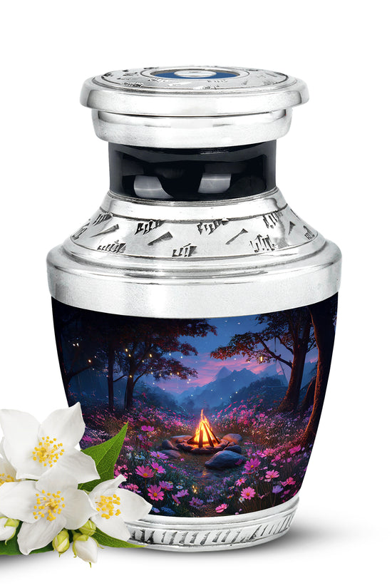 Personalized Refined Campfire Cremation Urns - Blue 10-inch, 200 cu in - Karyliz