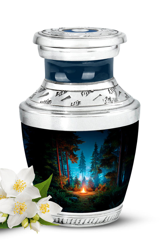 Black Resounding Campfire Memorial Urn for Ashes - 10-inch, 200 cu in - Karyliz