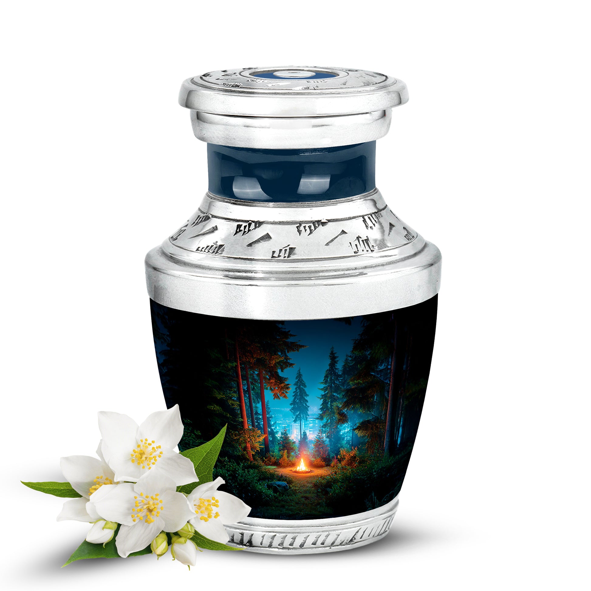 Black Resounding Campfire Memorial Urn for Ashes - 10-inch, 200 cu in - Karyliz
