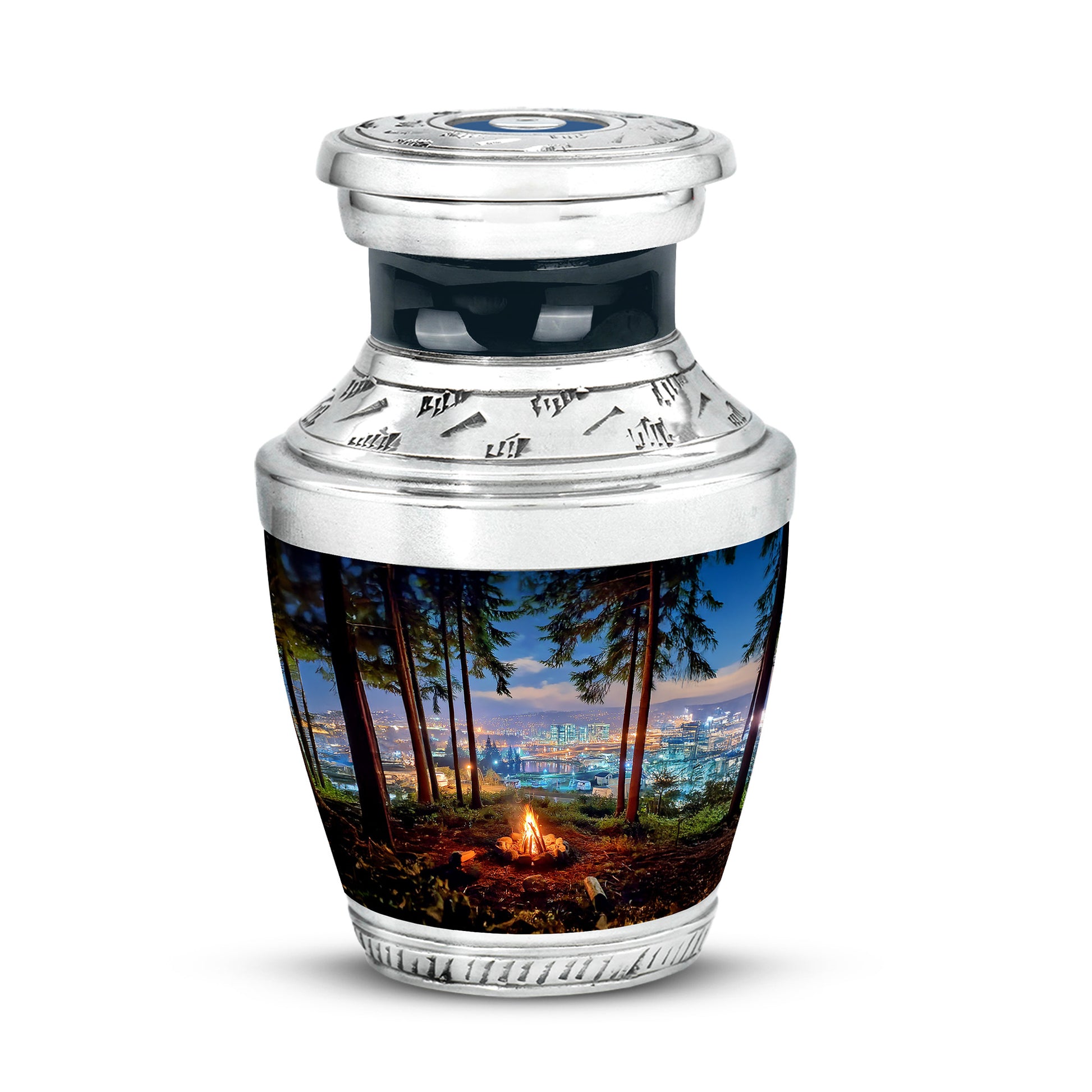 Blue Campfire Cremation Urns - Imperial Memorial 10-inch, 200 cu in - Karyliz