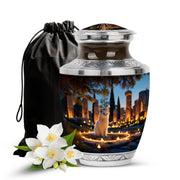 Cat Tribute Funeral Urn - Candle Theme Pet Cremation Urn For Ashes