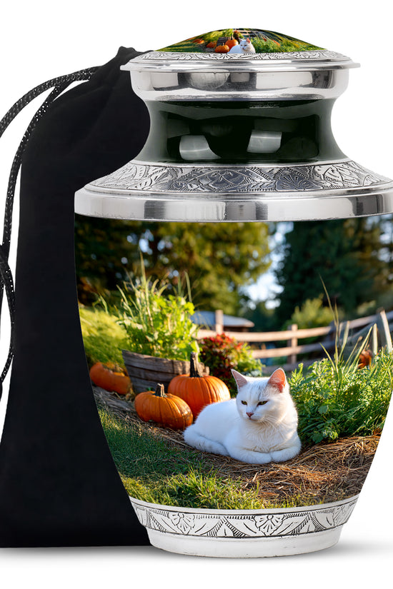White Persian Cat Cremation Urn - Beautiful Theme Cremation Urn For Ashes