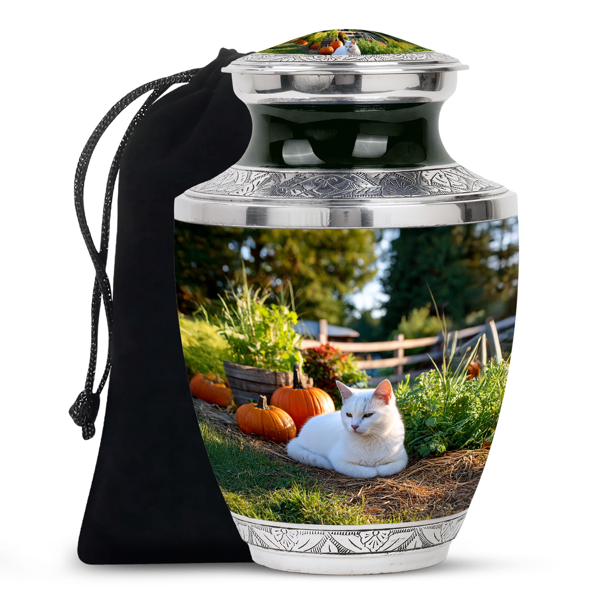 White Persian Cat Cremation Urn - Beautiful Theme Cremation Urn For Ashes