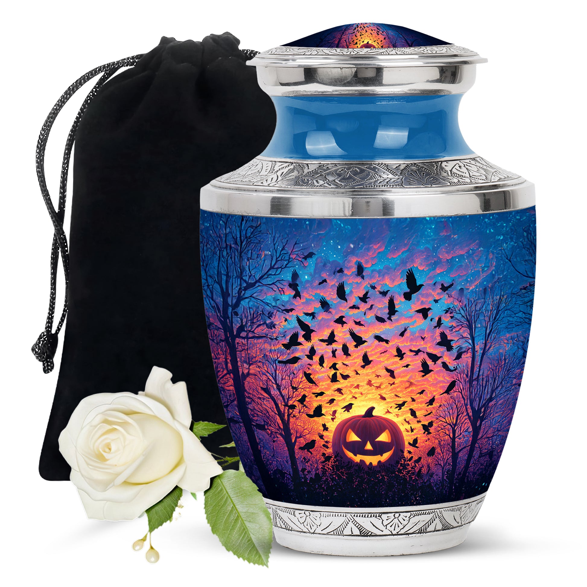 Halloween Theme Memorial Urn For Ashes - Decorative Halloween Cremation Urn