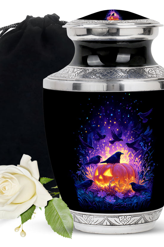 Raven Bird Memorial Urn - Fantasy Halloween Urn For Adult Ashes