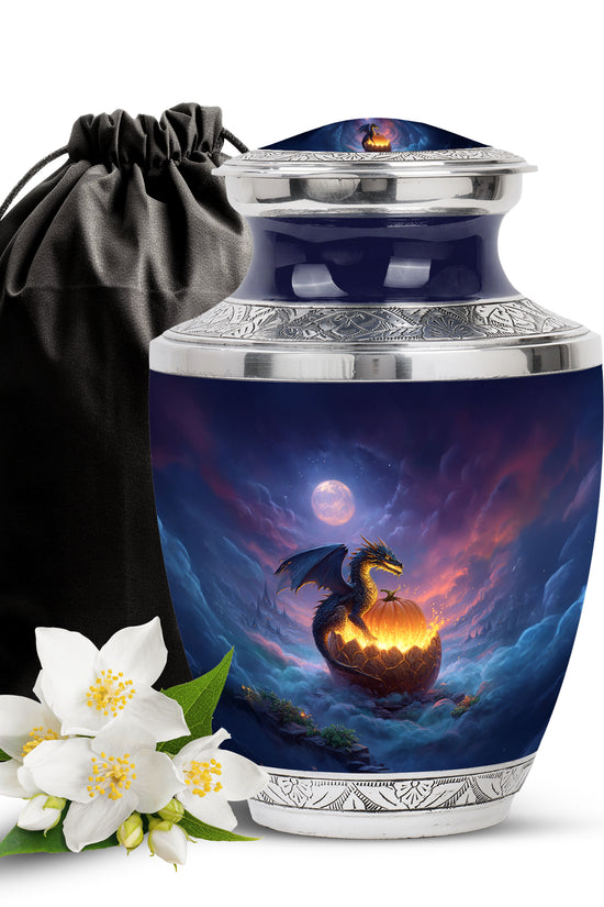 Mystic Dragon Memorial Urn - Halloween Theme Cremation Urn For Burial