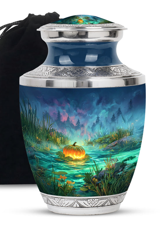 Magical Pumpkin Funeral Urn - Halloween Theme Cremation Urn For Ashes