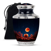 Red Moonlight Cremation Urn - Halloween Pumpkin Funeral Urn For Human Ashes