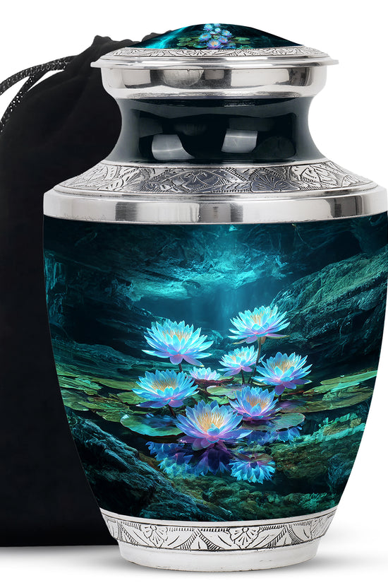 Lotus Cremation Theme Urn - Decorative Funeral Urn For Human Ashes