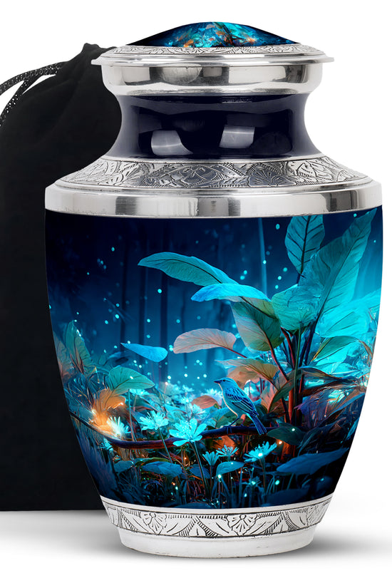 Bird Memorial Urn for Adult Male & Female - Forest Themed Funeral Urn