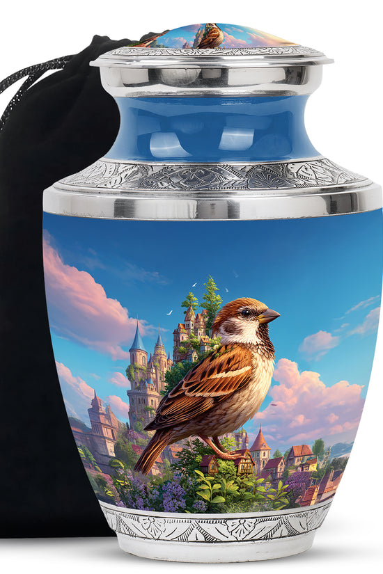 Sparrow & Castle Cremation Urn - Decorative Aluminium Urn for Human Ashes