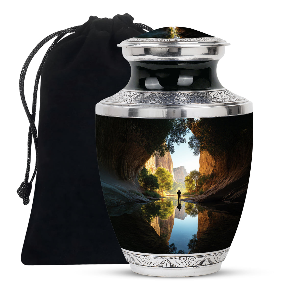 Fishing Cremation Urn For Ashes - Aluminium Memorial Urn For Adult